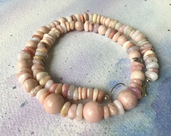 FREE SHIPPING Pink Opal Stone Necklace