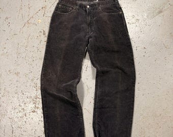 1970s Levis 519 Blue Corduroy Pants: Straight Tapered, Talon Zip 