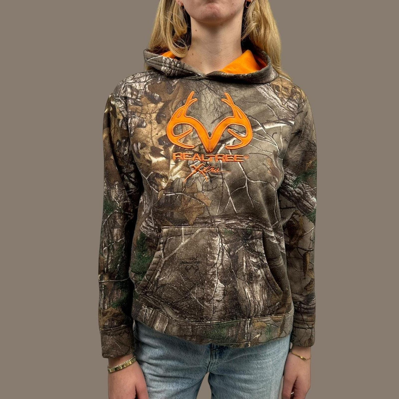 Felpa Con Cappuccio Realtree Uomo – Pesca, Manica Lunga Grigia, Traspirante E Asciugatura Rapida