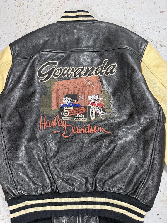 Insane Vintage Harley Davidson Leather 2 Tone Classic Jacket - Etsy