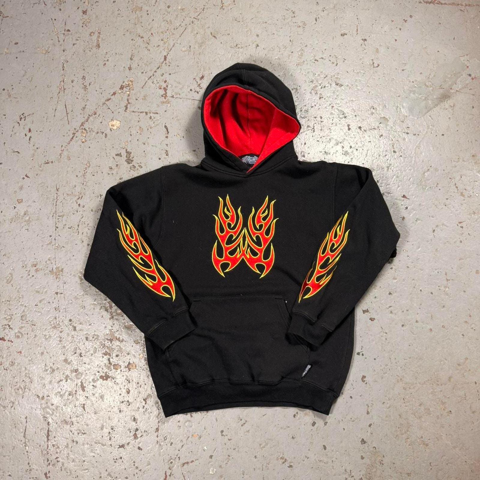 Vintage Silver Point Flame Y2k Hoodie - Etsy