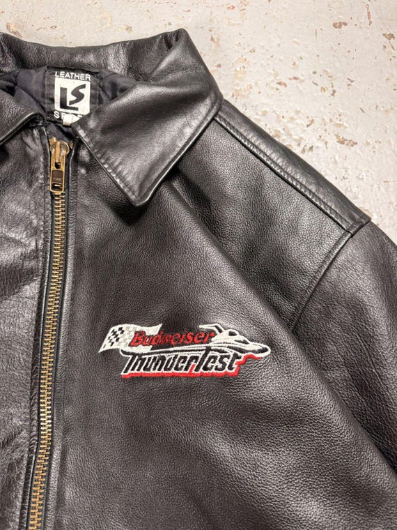 Vintage Budweiser Thunder Fest Leather Jacket - Etsy