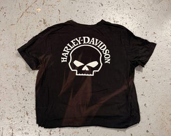 Cropped Harley Davidson Skull Tee