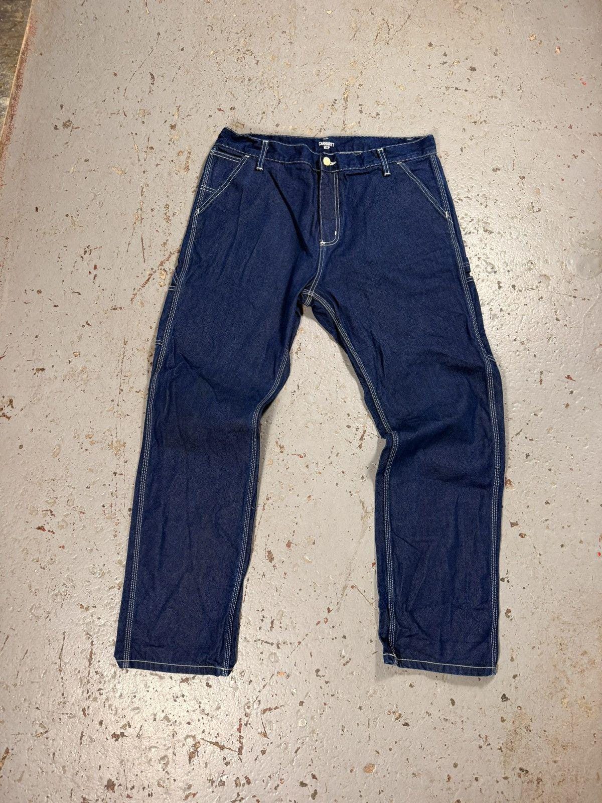Carhartt Wip Dry Denim Carpenter Pants With Lined Edges - Etsy