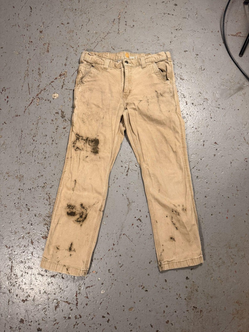 Vintage Distressed Stained Carhartt Carpenter Pants image 1