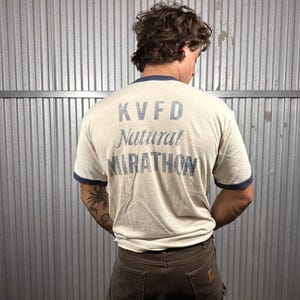 Vintage Single Stitch Natty Light Marathon Ringer Tee