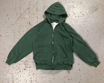 Sudadera con capucha clásica esencial con cremallera verde vintage