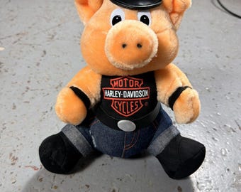 Vintage Harley Davidson Stuffed Pig Plushy - Etsy