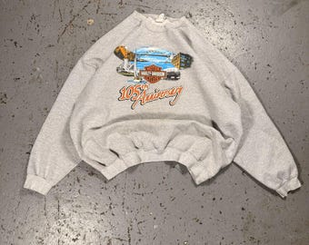 Suéter de cuello redondo Harley Davidson desgastado