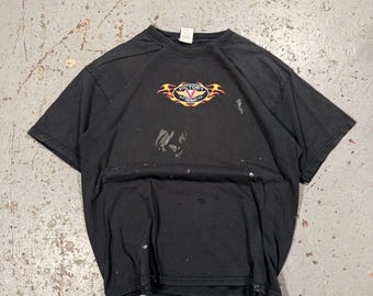 Vintage Distressed Victory Motorcycle Flame Tee