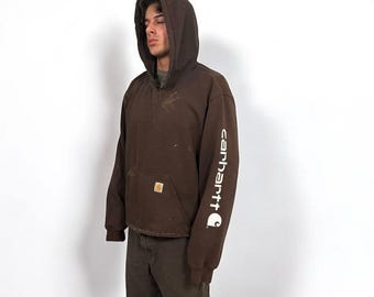 Felpa con cappuccio Carhartt vintage effetto invecchiato