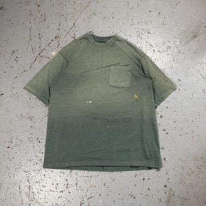 Vintage Single Stitch Sun Faded Blank Green Tee