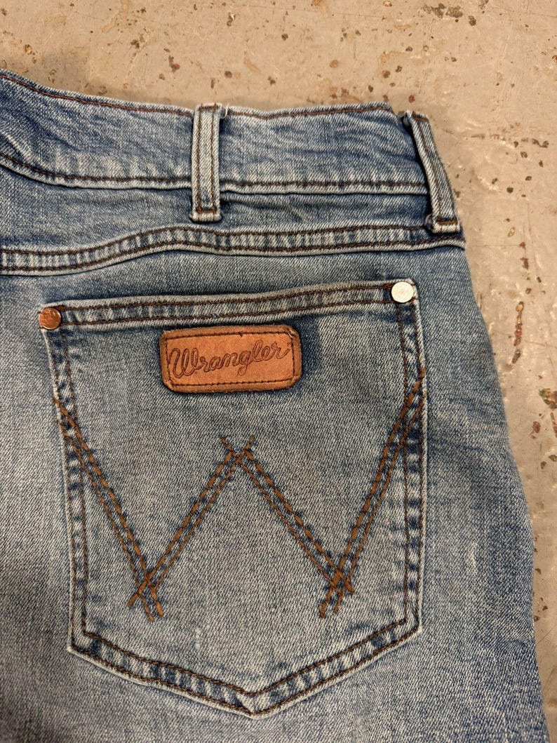 Crazy Vintage Wrangler Bootcut Denim Cowboy Jeans image 4