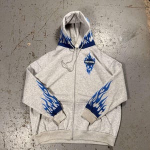 Insane Harley Davidson Blue Flame Hooded Zip up Hoodie - Etsy