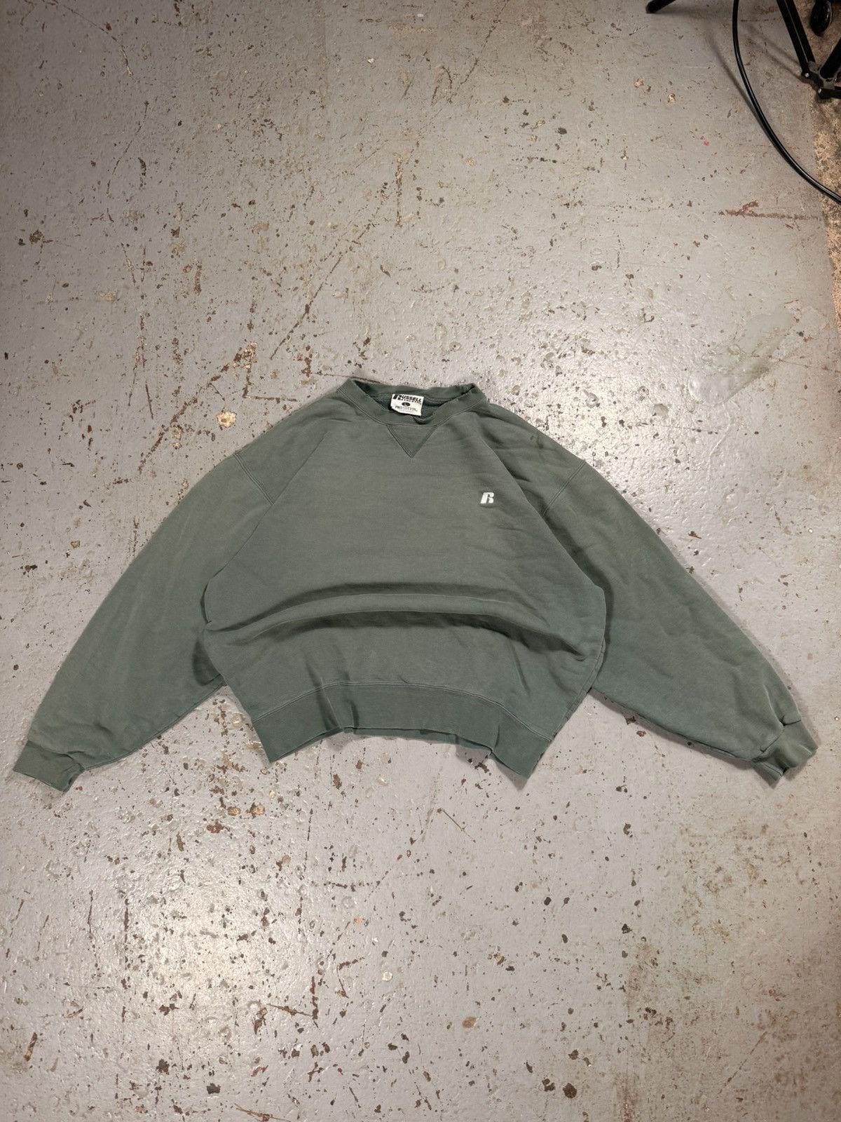 ラッセル　フェード　ダメージ加工　スウェット　XXL ダークグレー ヴィンテージ風のダメージ加工ラッセルアスレチックス フェード加工の