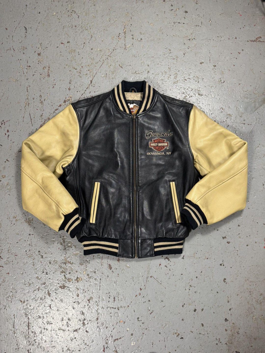 Insane Vintage Harley Davidson Leather 2 Tone Classic Jacket - Etsy