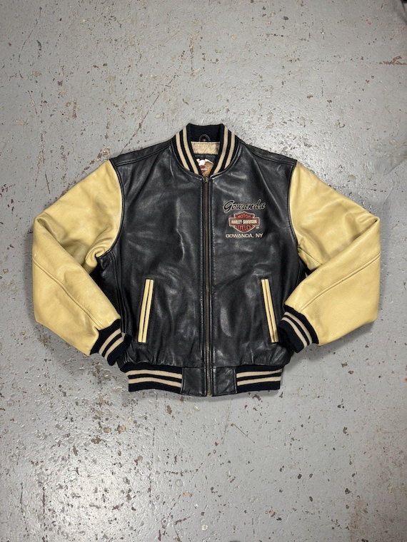 Insane Vintage Harley Davidson Leather 2 Tone Classic Jacket - Etsy