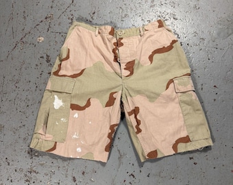 Vintage Armee Camo Kurze Cargo Shorts