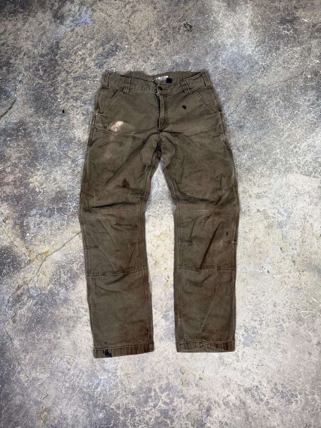 Thrashed Carhartt Double Knees Pants - Etsy