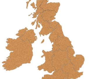 Selbstklebende Pinnwand Landkarte von Großbritannien / USA 100x70x0,4 cm | Pinnwand made in Czechia | Umweltfreundlich | Wanddekoration | Kleinunternehmer