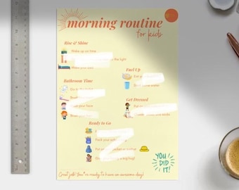 Kids Morning Routine Chart | Visual Checklist (Digital Download)