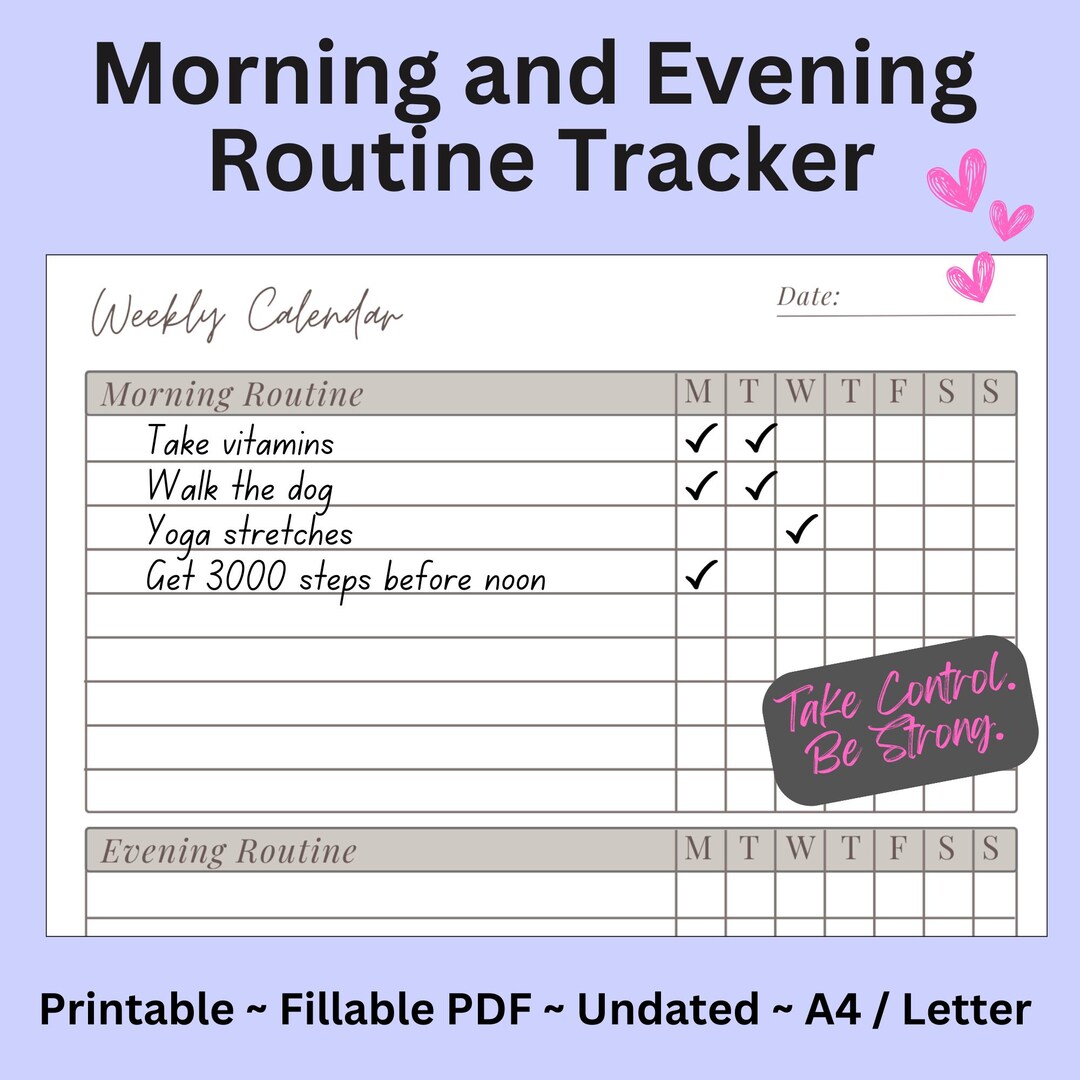 Morning Routine Tracker. Morning Routine Checklist. Evening Routine Checklist. Printable Planner ...