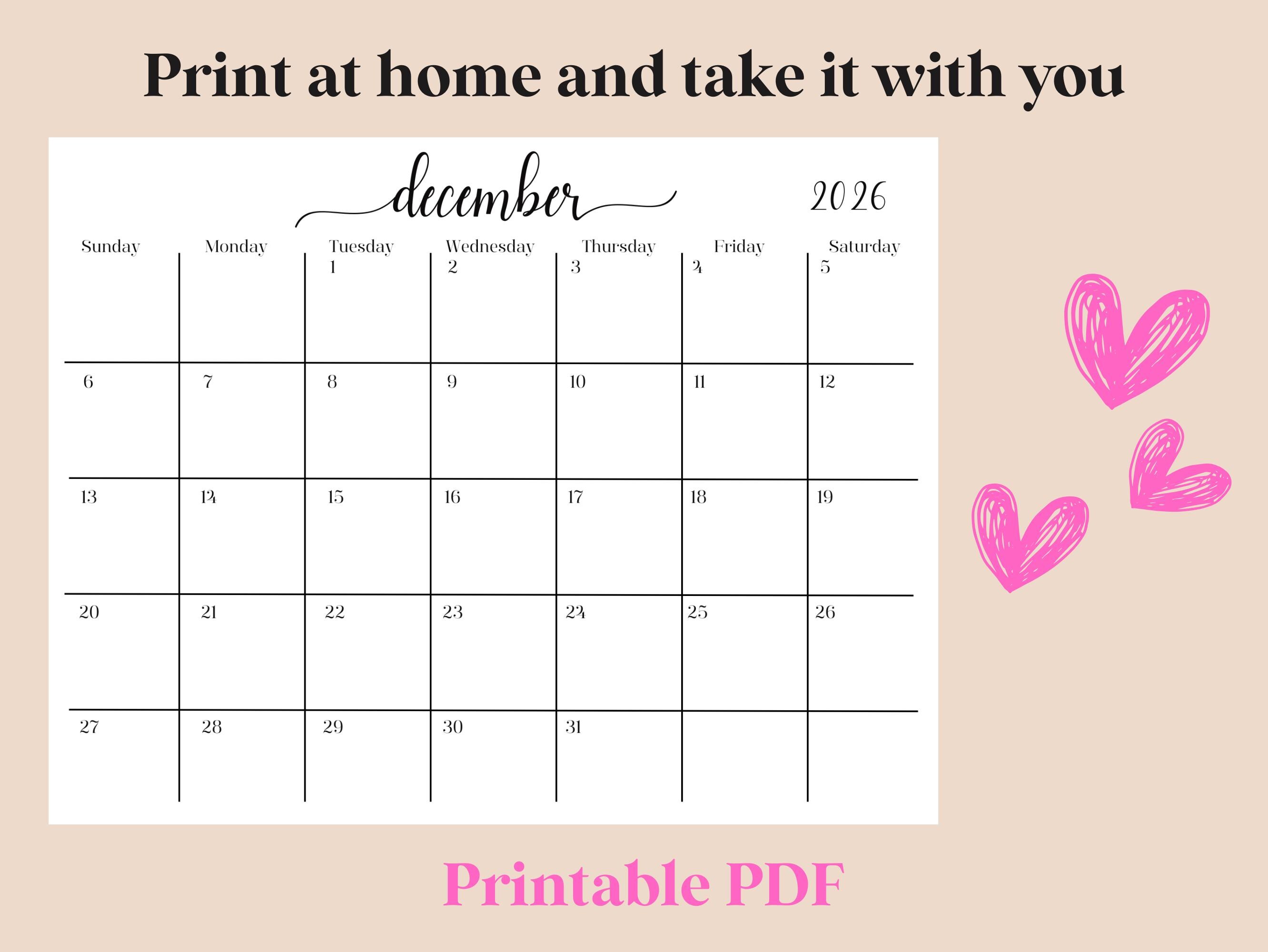 2026 Calendar UK,Family Calendar 2026 (Jan To Dec) A4 Size 21x28.5cm