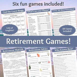 Giochi di pensionamento / Pensionamento della polizia, Pensionamento dell'infermiera / Trova l'ospite Bingo, Trivia, Pensionamento Mad Libs / Giochi di festa di pensionamento e carte