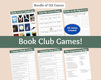 Book Club Games | Team Building Games for Book Club | Ladies Night Games, Find the Guest Bingo, Girls Night Games, Ice Breaker | Book Lovers