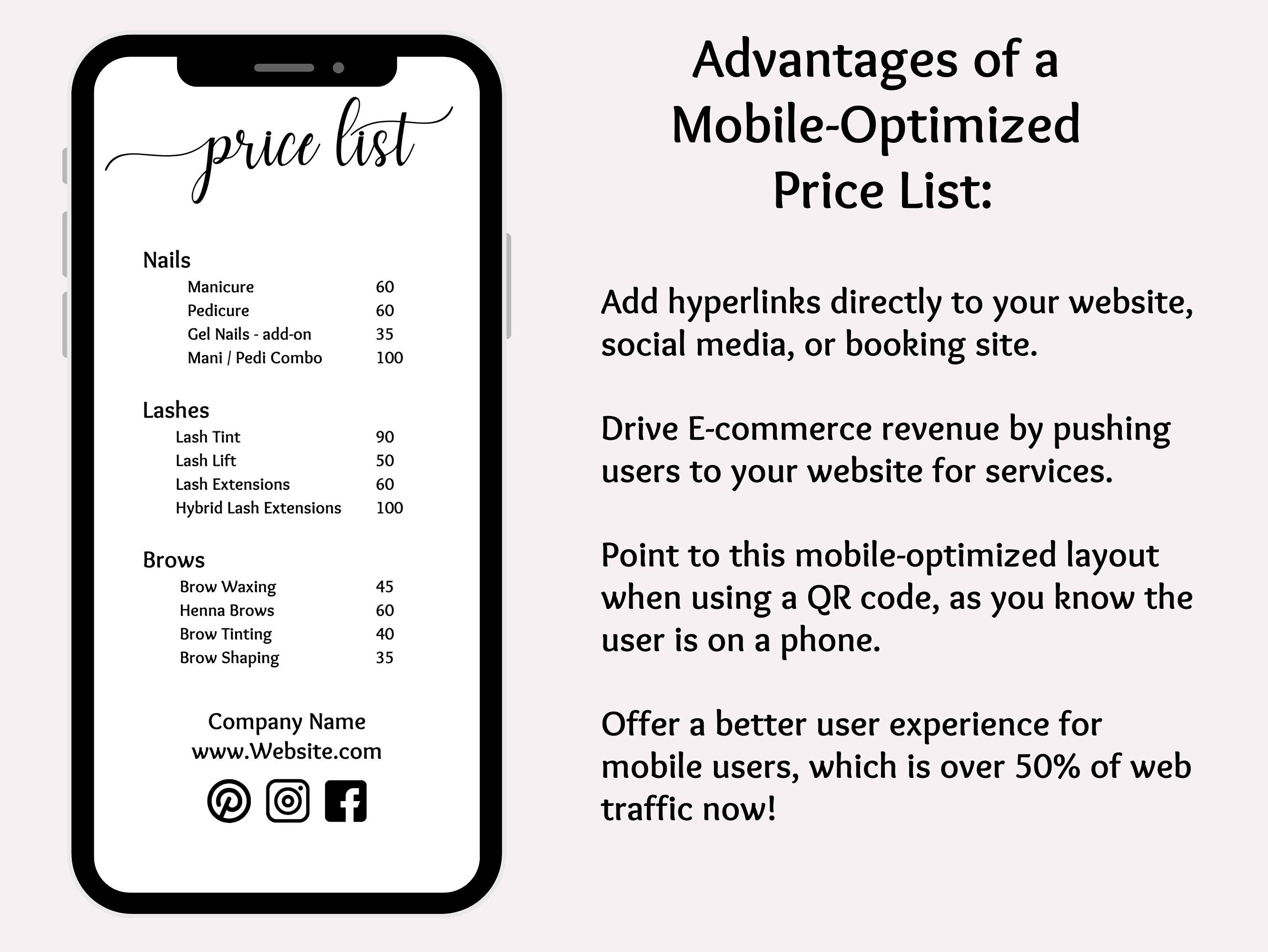 Price List Template | Salon Sign, Business Sign | Canva Template ...