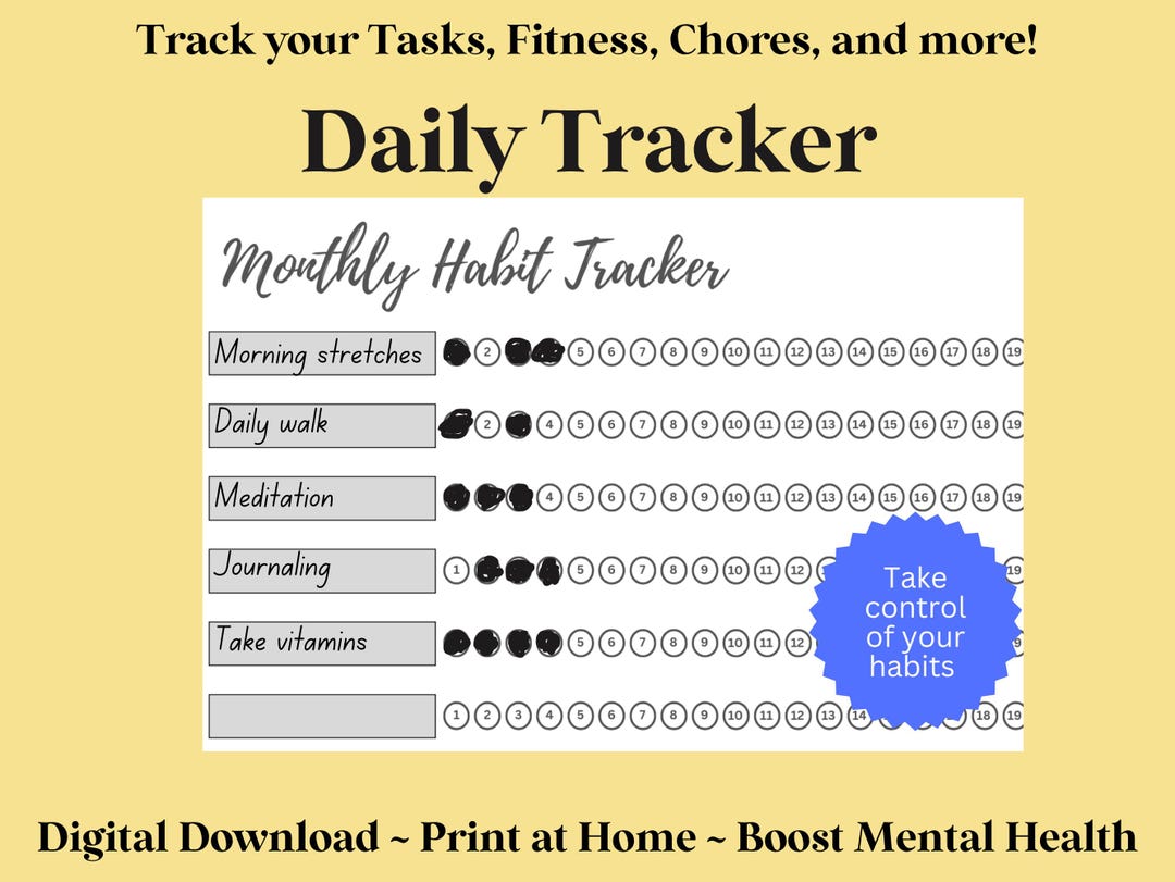 Monthly Planner + Tracker | Daily Planner, Printable Planner, Fitness ...