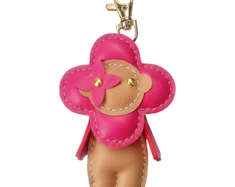 Flower Keychain, Unique Keychain, Leather Keychain, Elegant Keychain, Luxury Keychain, Bag Charm, Flower for Bag