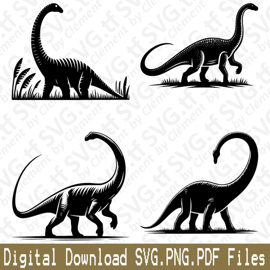 Diplodocus. SVG PNG PDF Files. Wild Animal Dinosaur Nature Jurassic T ...