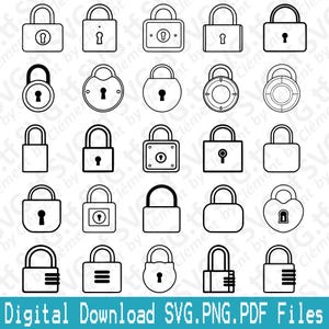 May include: A set of 20 black and white padlock icons. The padlocks are in various styles, including heart-shaped, round, and square. The icons are perfect for use in digital projects, such as websites, apps, and presentations.