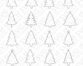 Weihnachtsbaum. Gliederung. SVG PNG PDF Dateien. Tanne Fichte Kiefer Winter Schnee Vektor Clipart Print Cut Gravur Laser Cricut Silhouette