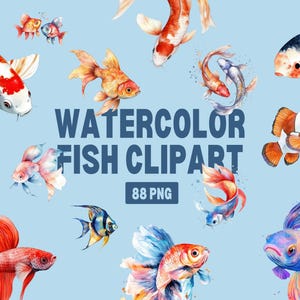 魚のクリップアート、水彩魚のクリップアート、海洋動物のクリップアート、熱帯魚のクリップアート、海の生物のクリップアート、水族館のクリップアート、デジタルアート PNG