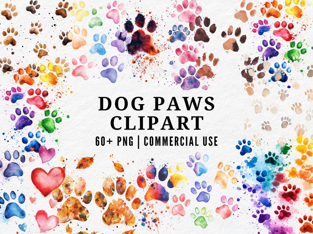 Pup Print Dog Paw Print Clipart: Puppy Footprint Illustration (digital Download ...