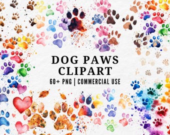 Dog Paw Print Clipart: Puppy Footprint Illustration (Digital Download)