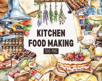 Kitchen Clipart: 300+ Cooking & Baking PNG Images (Digital Download)