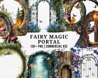 Fairy Portal Clipart: Enchanted Forest Gateway PNG (Digital Download
