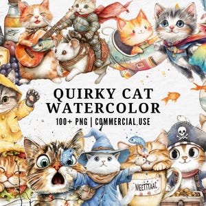 Quirky Cat Clipart, Funny Cat PNG, Whimsical Feline Illustration, Cute Pet, Cartoon Kitty Art, Silly Cat Expressions, Playful Cat Set