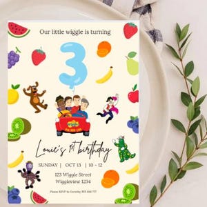 Faire-part d'anniversaire Wiggles
