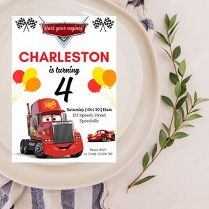 MACK Cars Film Disney Geburtstagseinladung