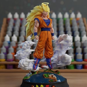 Archivo STL de fanart de Dragon Ball Goku SSJ3 para impresión 3D