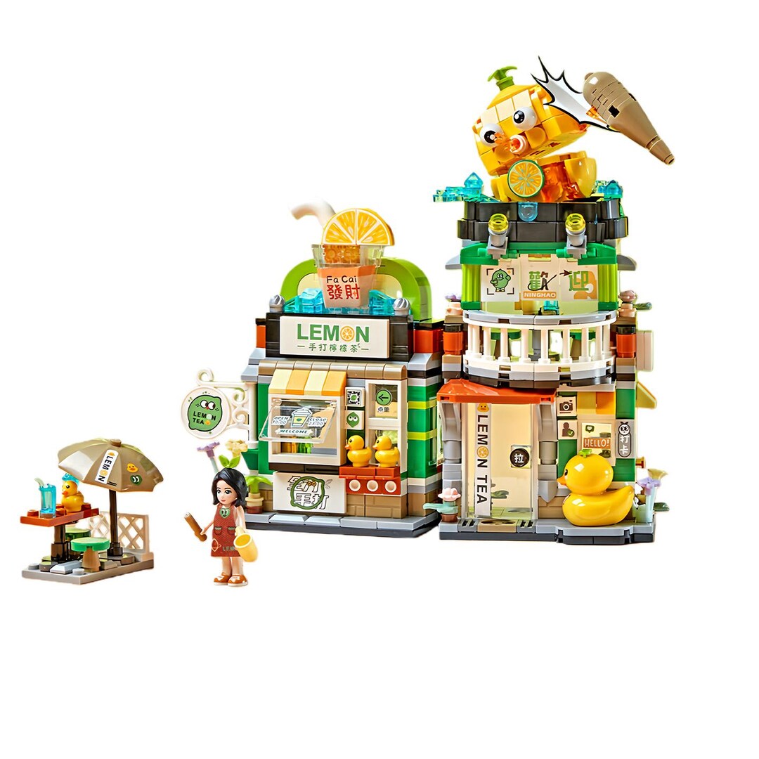 Japanese Lemon Tea Shop Building Block Kit: Creative Architecture Model ...