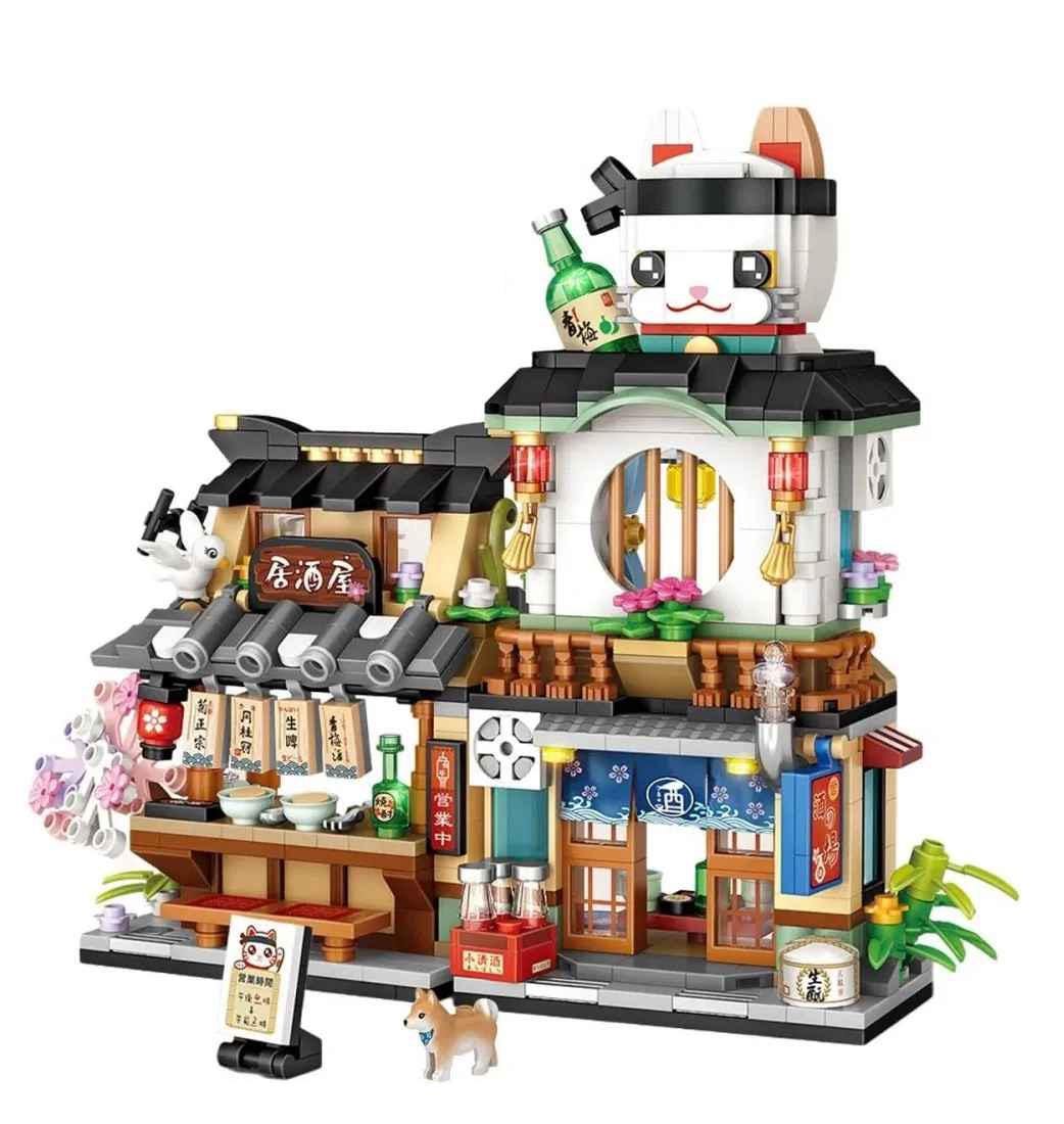 Japanese Street Building Block Kit: Creative Architecture Model Toy