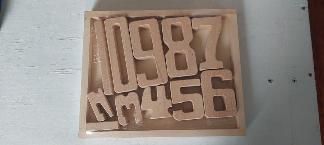 Wooden Number Building Blocks 1-10, 10 Pcs Math, Educational Toys for ...