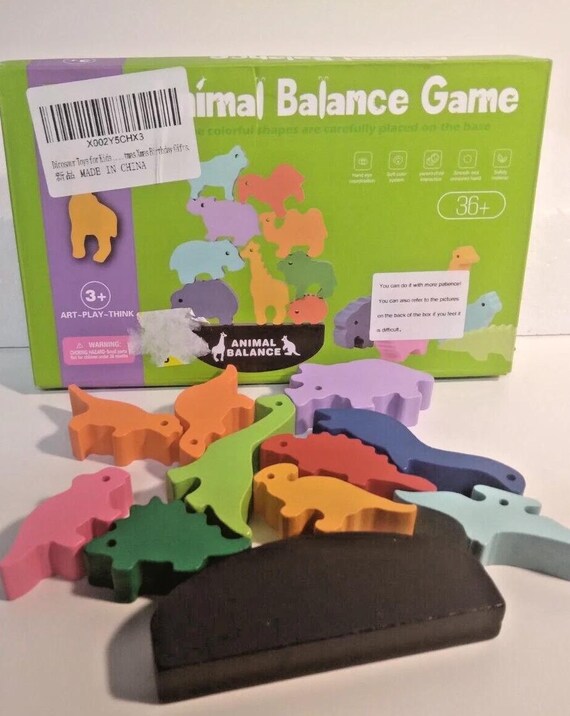 Vicloon – Jeu D'Équilibre En Bois Animaux à Empiler Avec Sac De Rangement – Montessori Pour Enfants 3-6 Ans