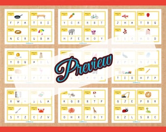 May include: A preview of 100 cards for learning beginning sounds. Each card features a colorful illustration and a set of letters. The text "100 CARDS" and "BEGINNING SOUNDS" is displayed in large, bold letters.