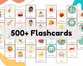 Flashcards Mega Bundle | 500+ Flashcards For Kids | Montessori Cards | 3-Part Nomenclature Flash Cards For Toddlers | Preschool